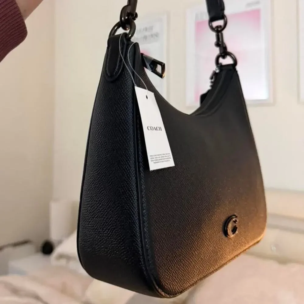 Coach hobo black small crossgrain - Picture 3 of 8